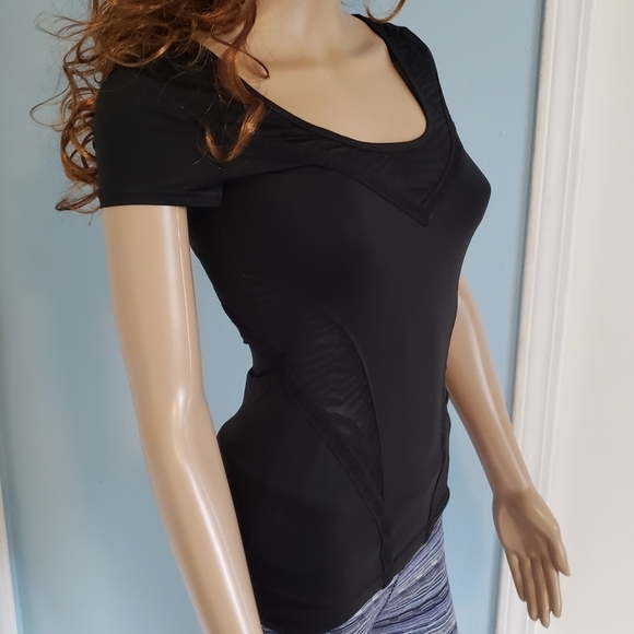 Adidas Stella McCartney Black Short Sleeve Workout Top Extra Small - Picture 3 of 7